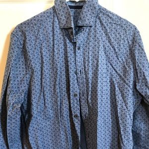 Blue paisley dress shirt
